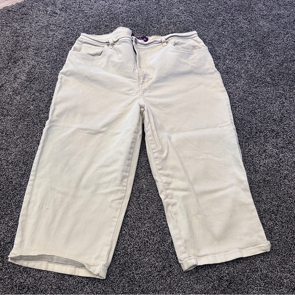 Gloria Vanderbilt Beige Pant Size 16 Straight Leg Cotton Stretch Comfortable Fit - Picture 1 of 12